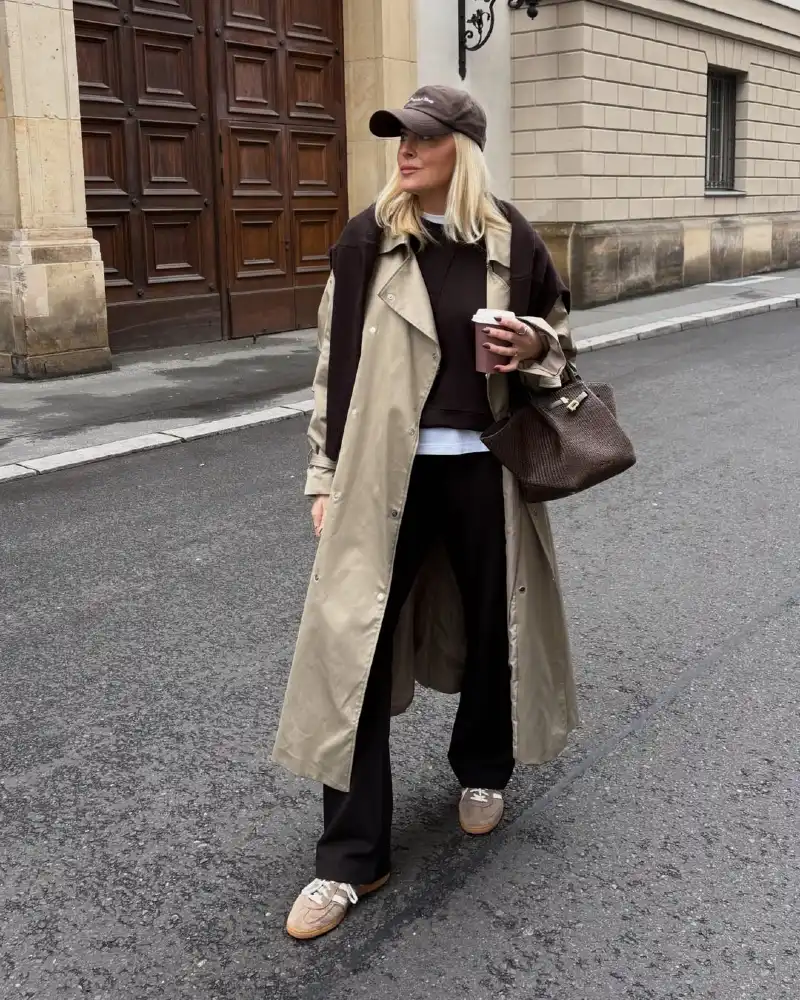 Beige and Brown, Wide Legs and Sambas