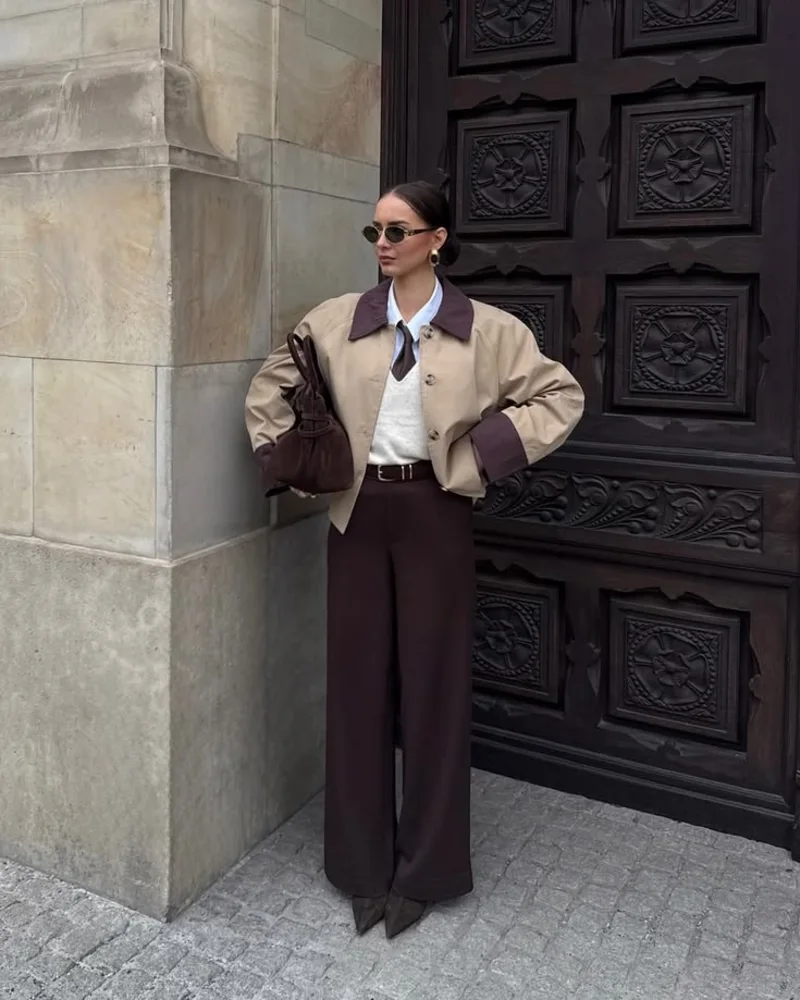 Camel and Chocolate Two-Tone Jacket — Winter Tailoring That Actually Keeps You Warm
