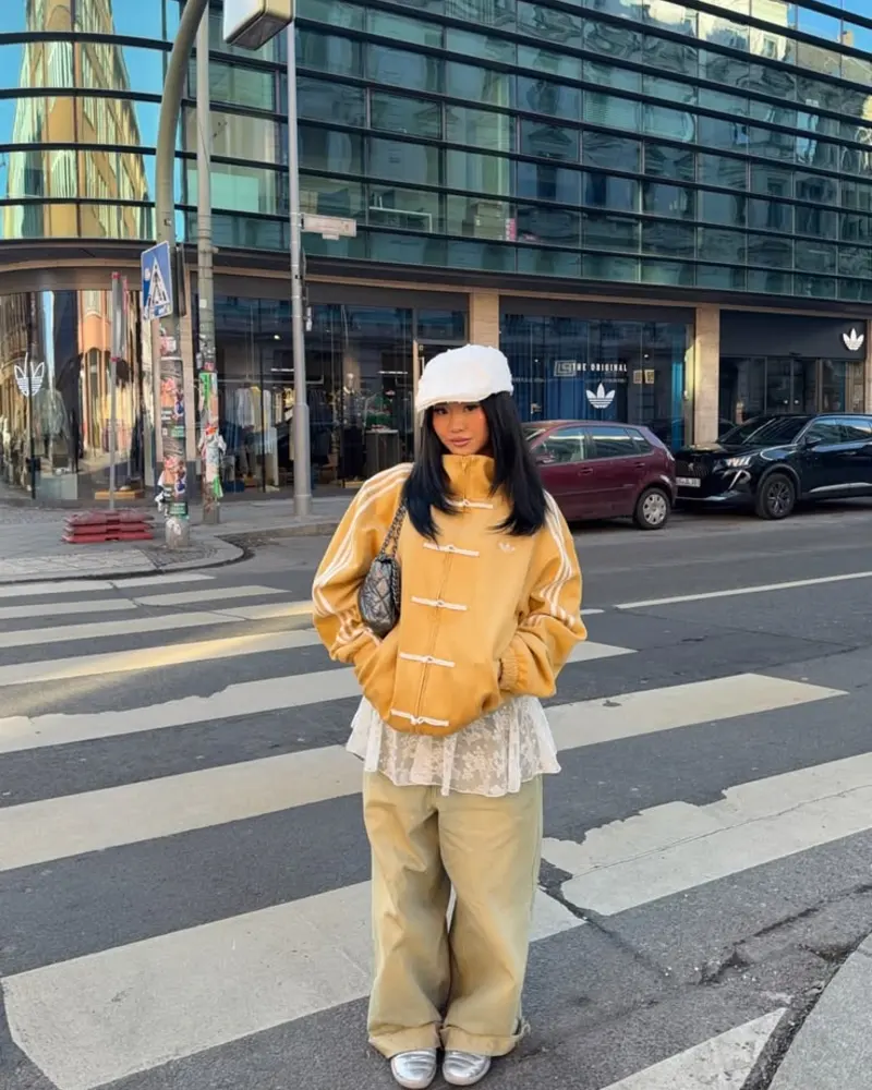 Mustard Yellow Jacket + Khaki Trousers