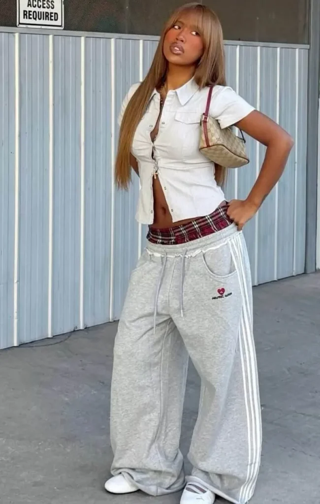 Y2K Waistband Trick That Makes Basic Grey Sweats Worth a Second Look