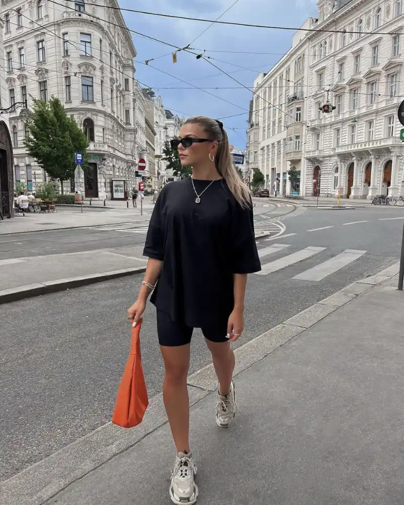 All Black Tee & Bike Shorts