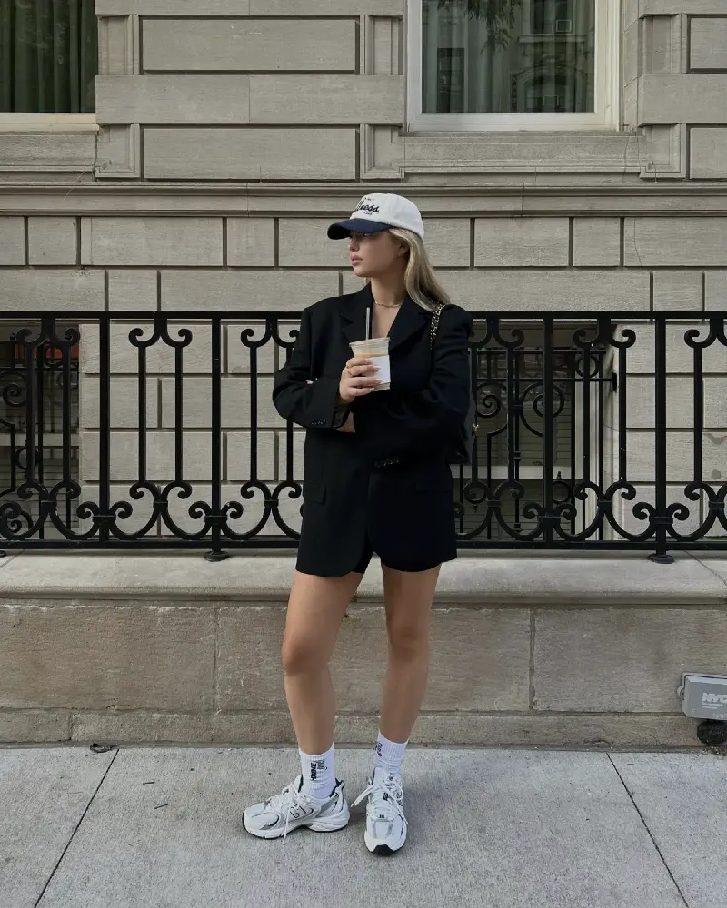  Black Blazer Short Set