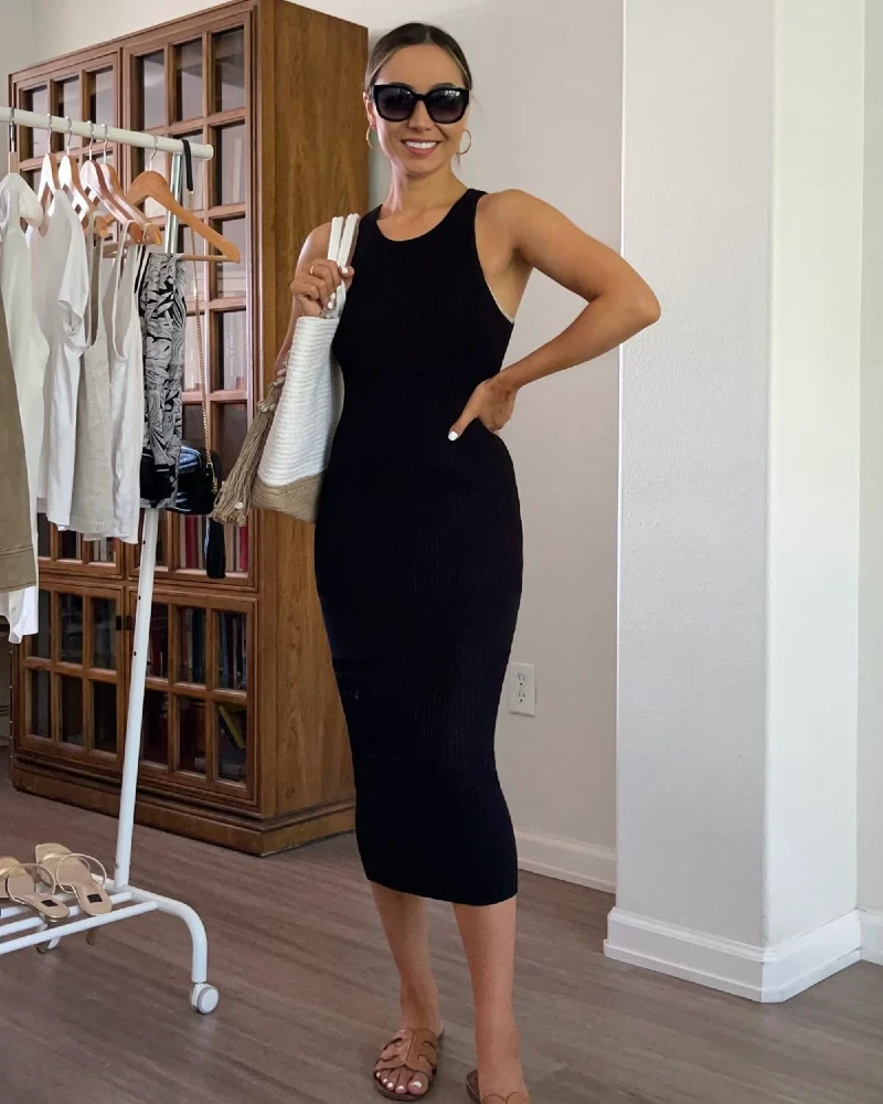 Black Bodycon Dress, Fitted, Not Fussy