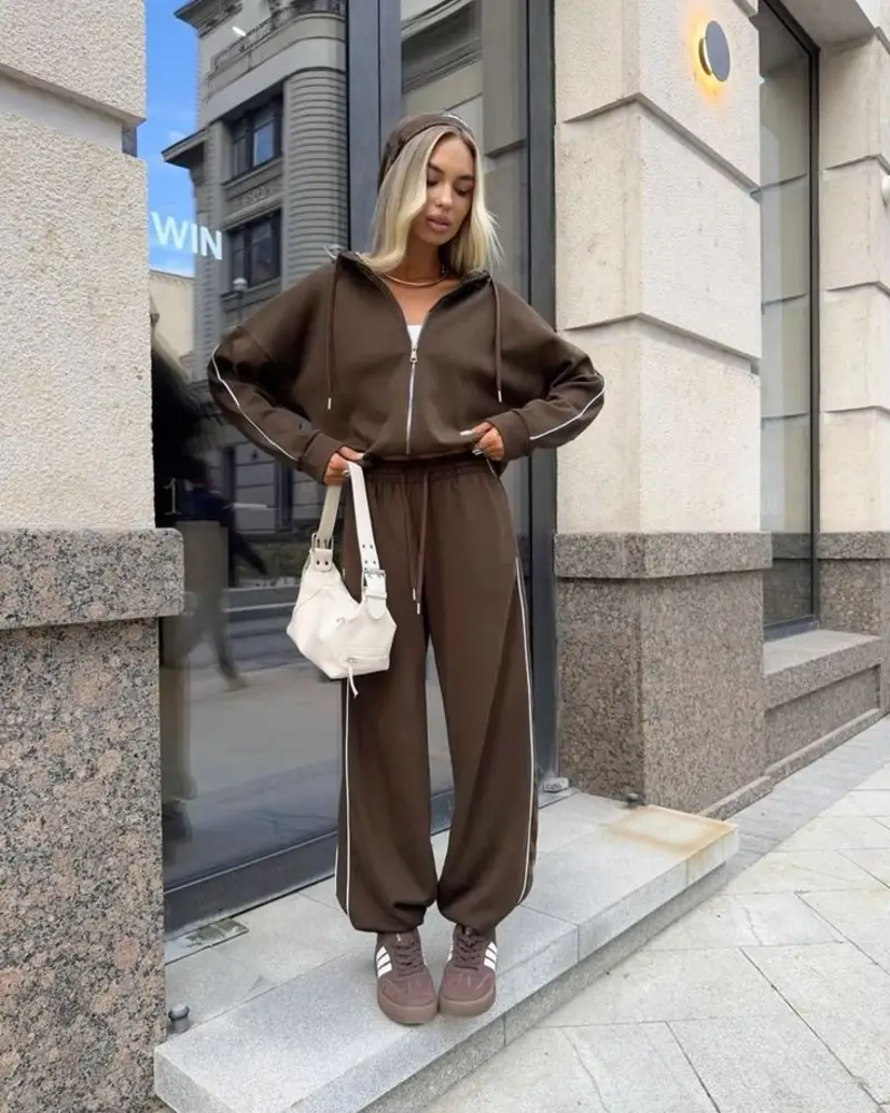  Brown Zip Hoodie & Joggers