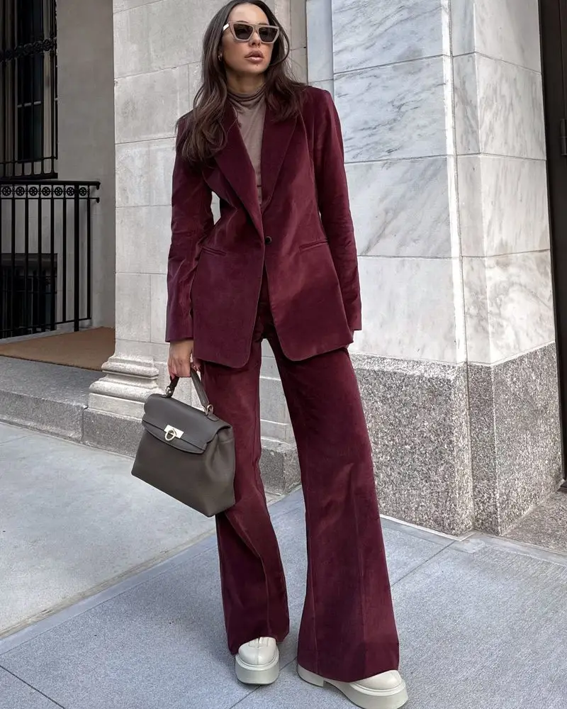 Burgundy Velvet Suit