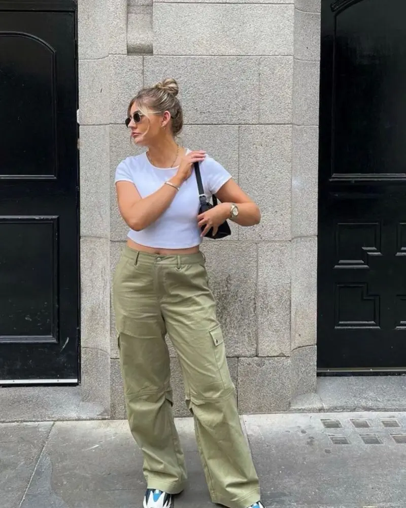 Cargo Pants & Fitted White Tee