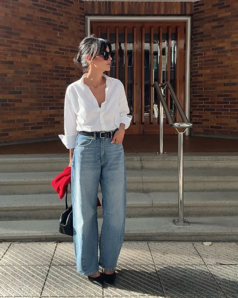 Classic White Shirt & Slouchy Jeans