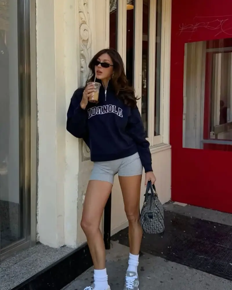 Cropped Crewneck & Bike Shorts