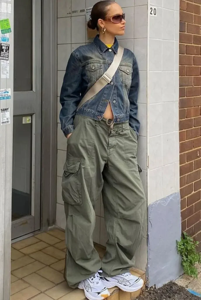 Cropped Denim Jacket + Cargo Pants