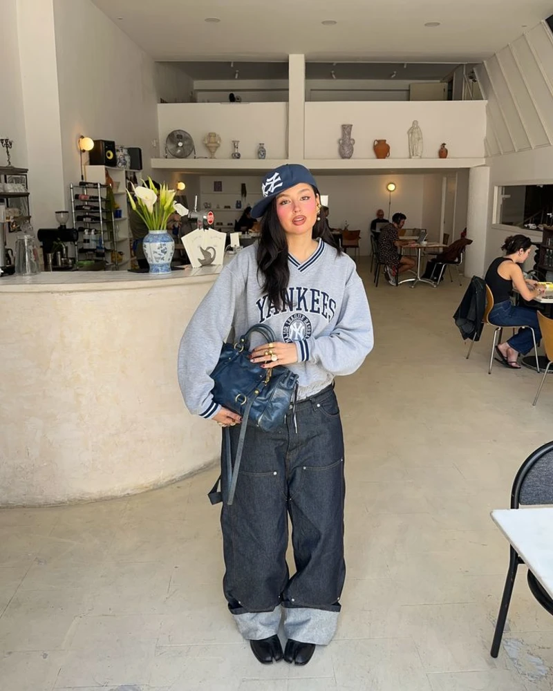  Cuffed Raw Denim and a Roomy Sweatshirt