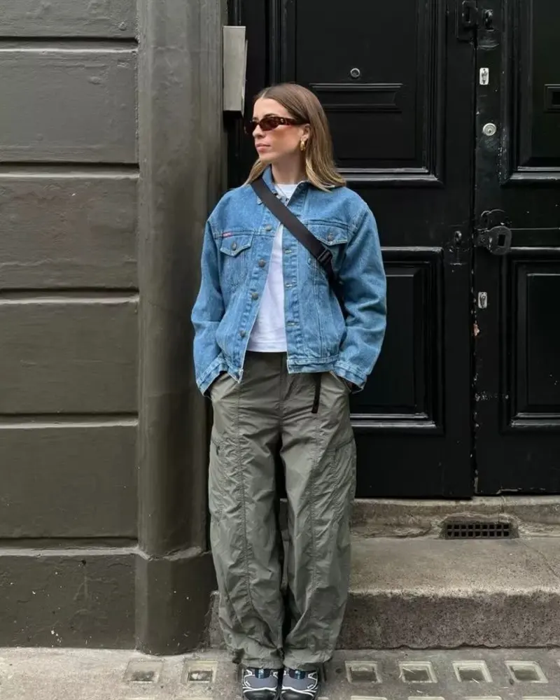 Denim Jacket + Cargo Pants