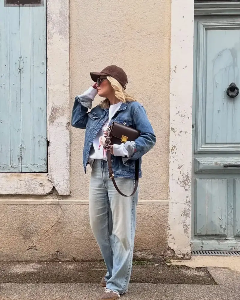 Denim Jacket, Graphic Tee & Light-Wash Jeans