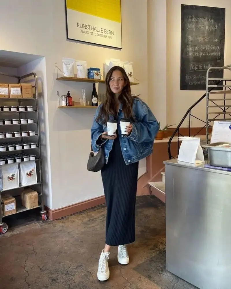 Denim Jacket & Midi Dress