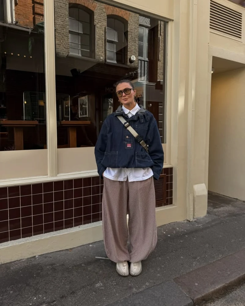  Denim Jacket, Waffle-Knit Pants