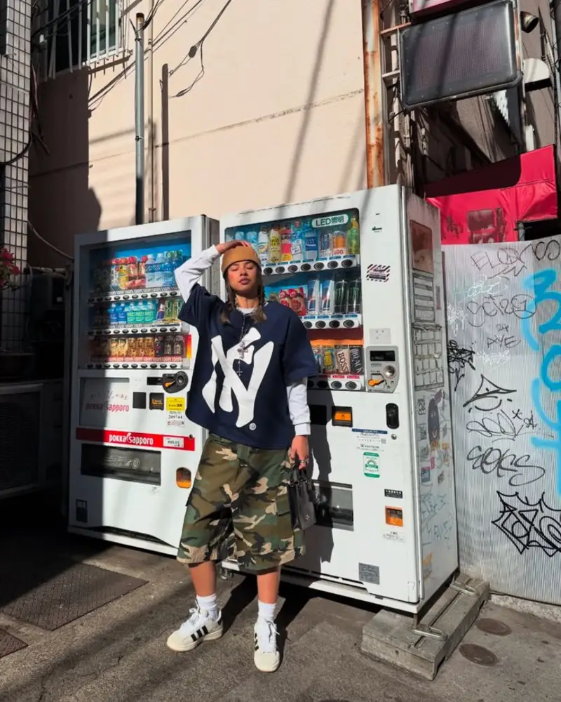 Graphic Sweatshirt & Camo Shorts