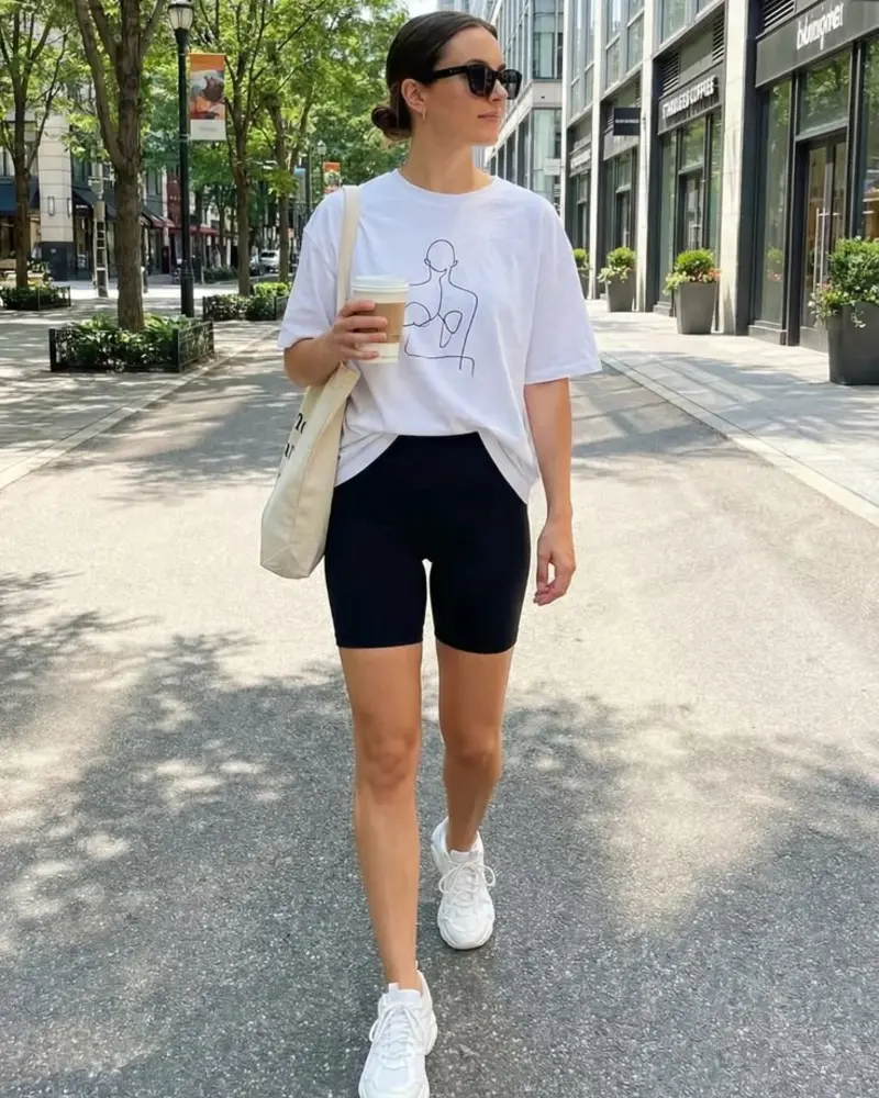 Graphic Tee & Bike Shorts
