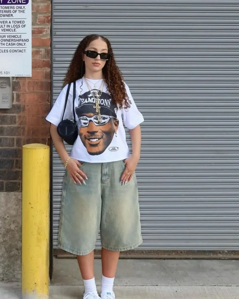 Graphic Tee & Denim Culottes