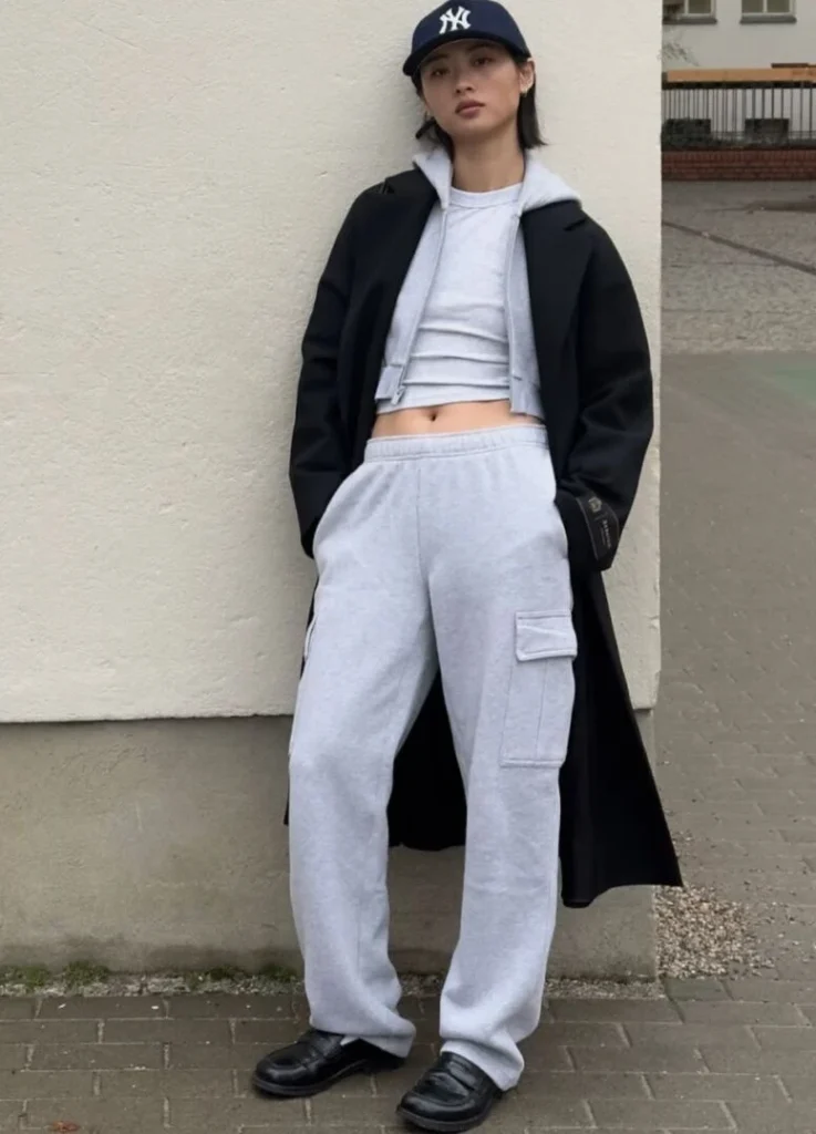 Grey Set & Black Coat