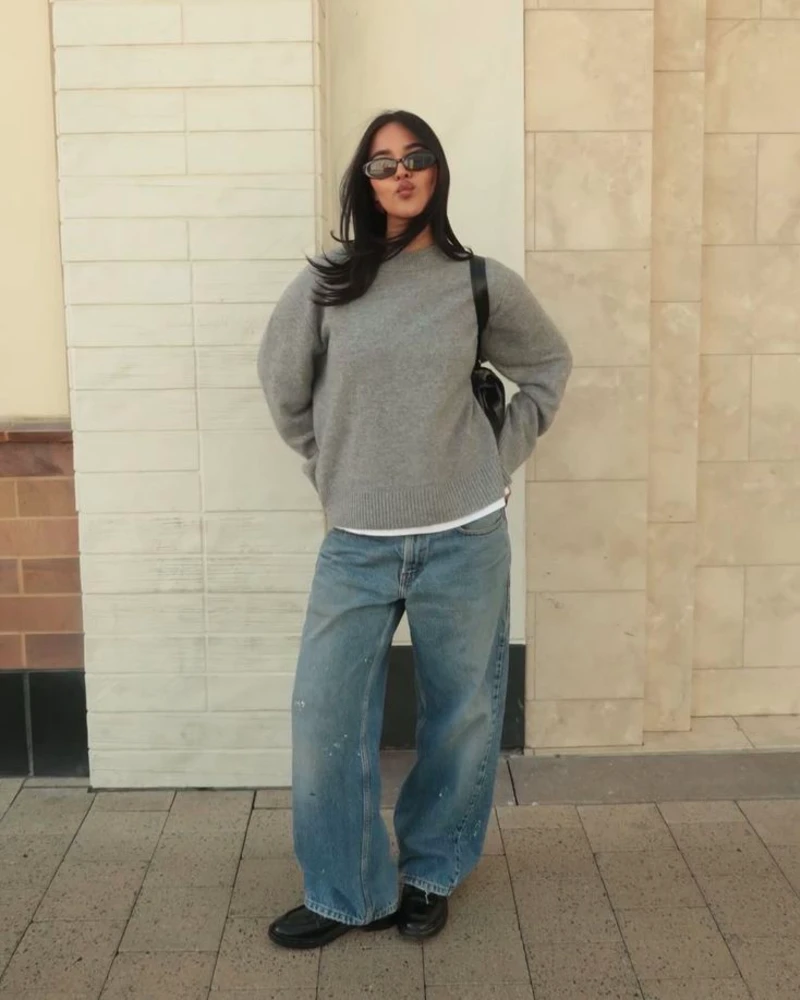 Grey Sweater, Effortless Everyday Cool