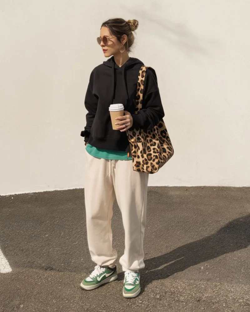Hoodie With a Pop of Teal Underneath