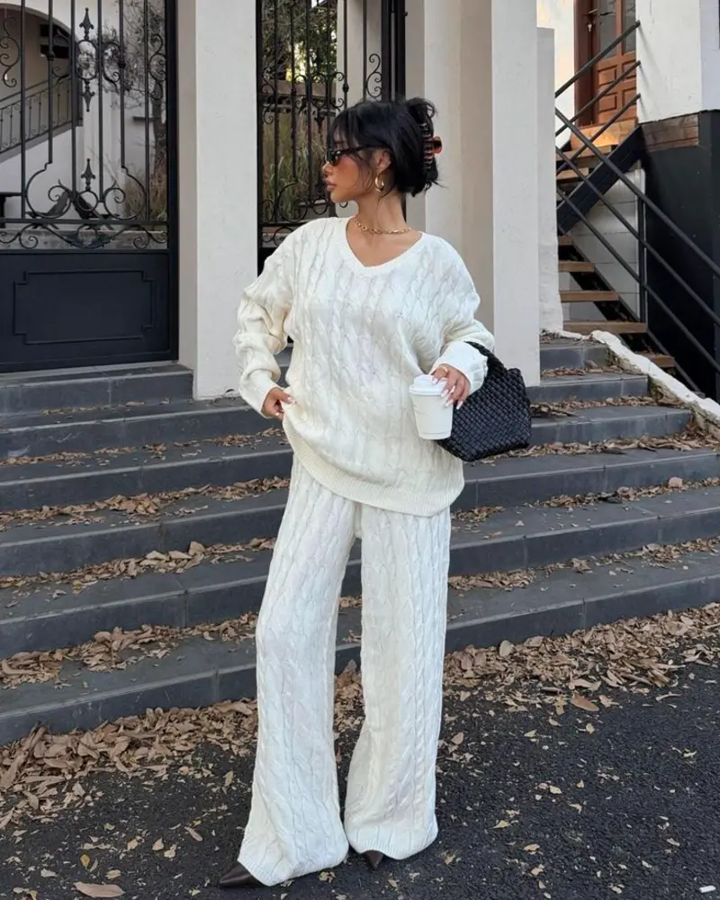 Ivory Cable-Knit Set