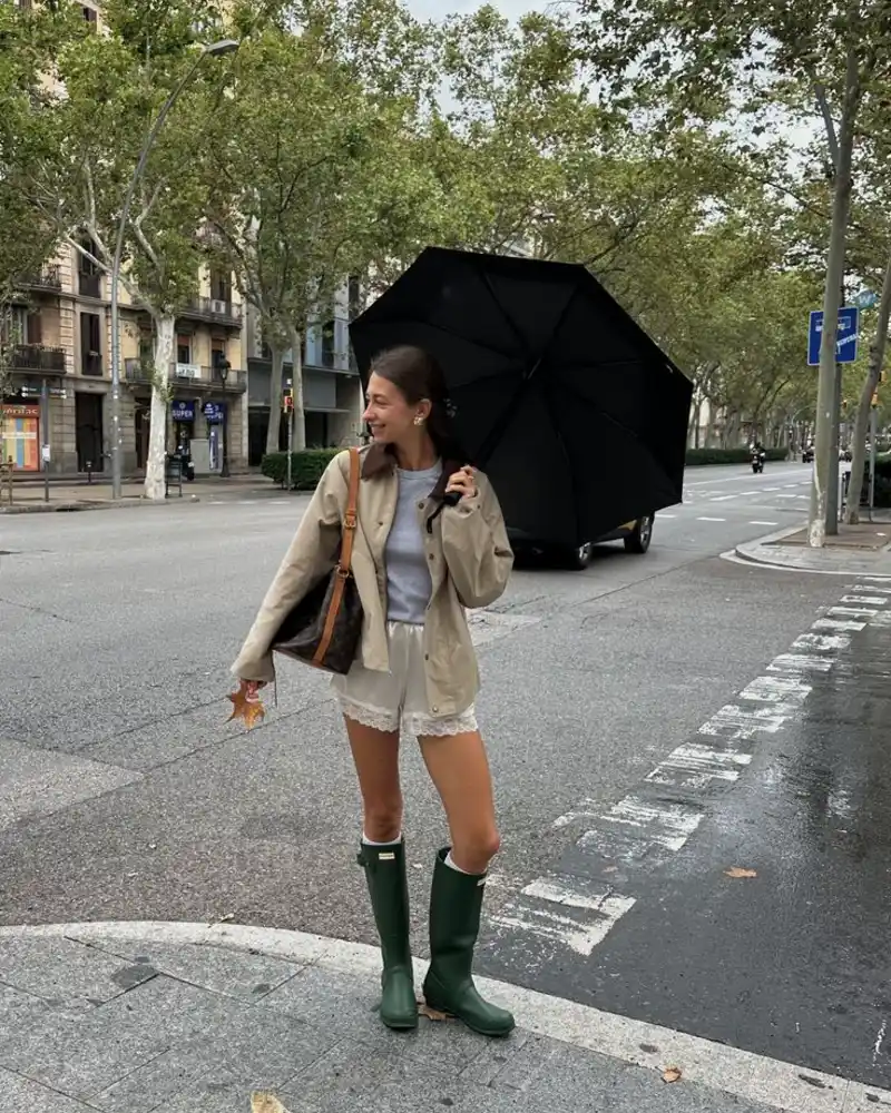 Lace and Wellies on a City Street