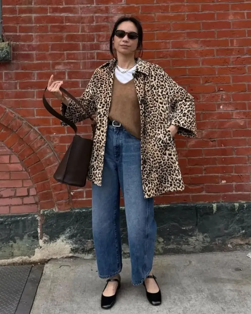 Leopard Coat & Denim