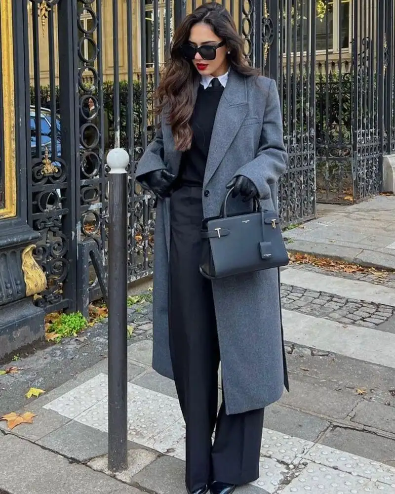  Long Grey Coat & All-Black Base