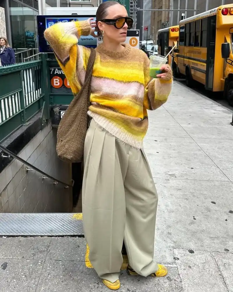 Mohair Sweater & Pleated Trousers