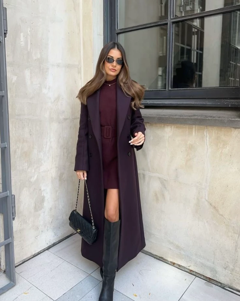 Monochrome Plum Coat & Dress