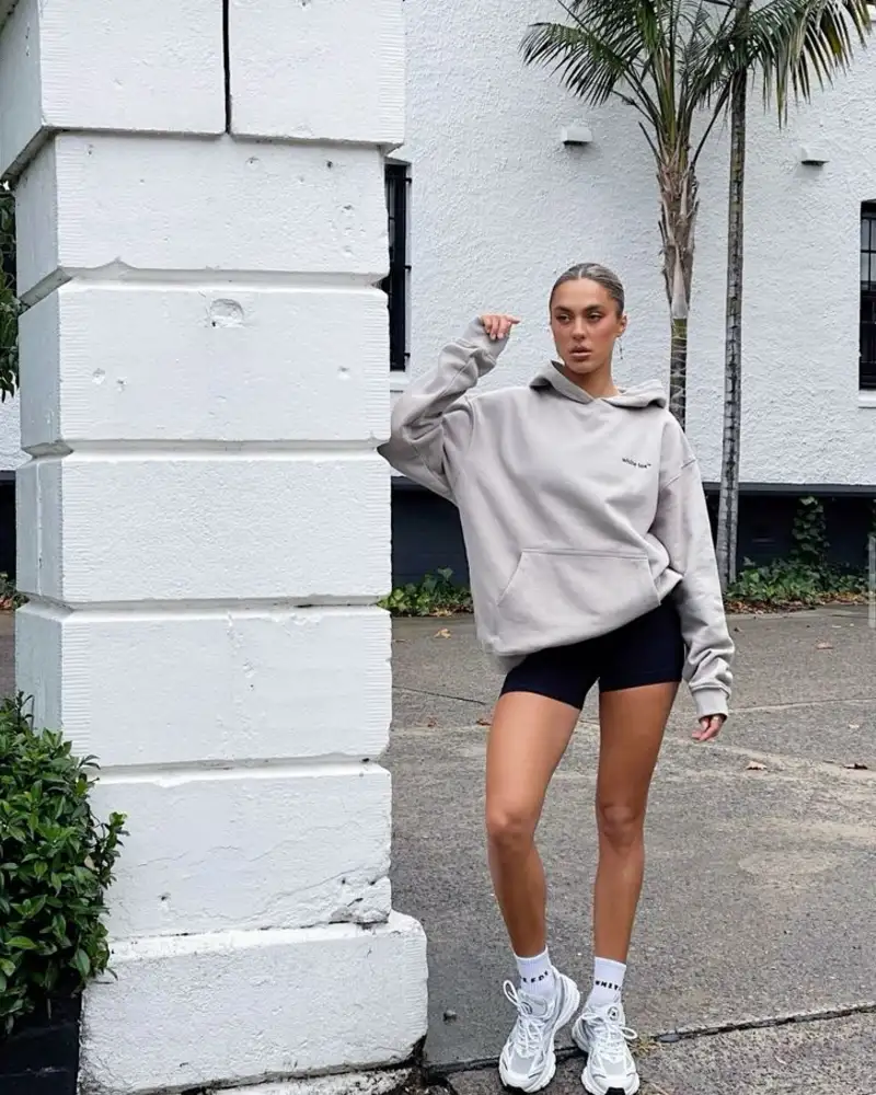 Oversized Hoodie & Bike Shorts