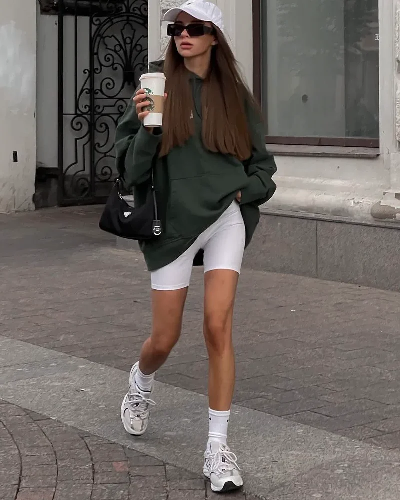 Oversized Hoodie & Biker Shorts