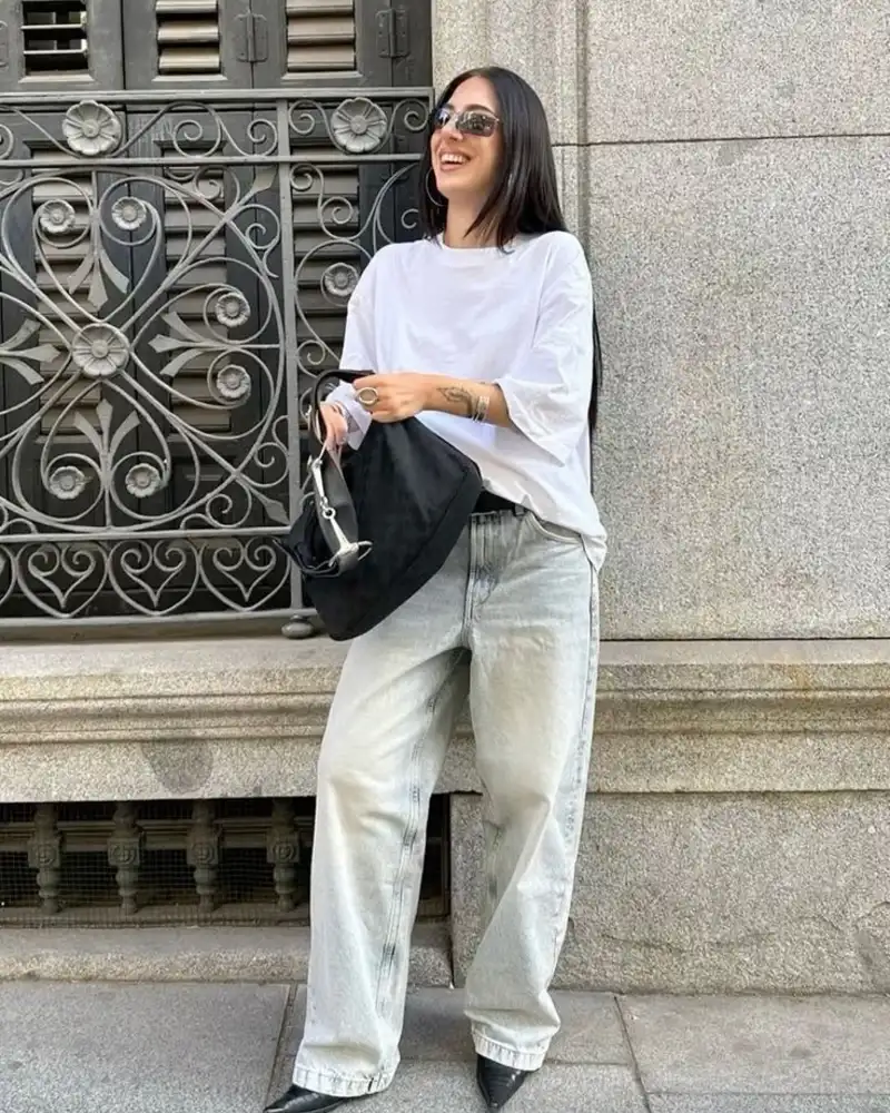 Oversized Tee & Wide Denim