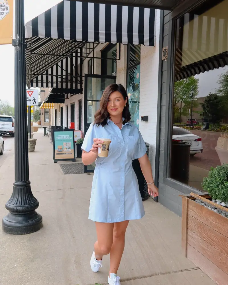 Powder Blue Shirt Dress