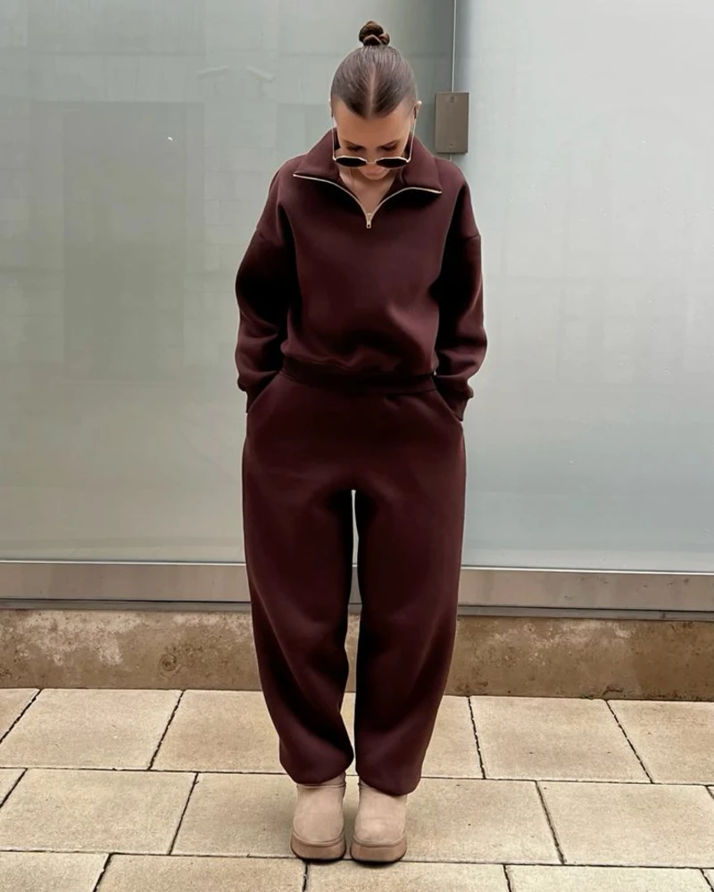Quarter-Zip Sweatshirt + Matching Joggers