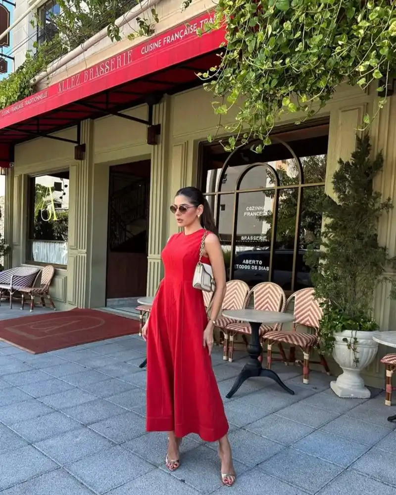 Red Midi Dress, One Bold Color, Zero Effort