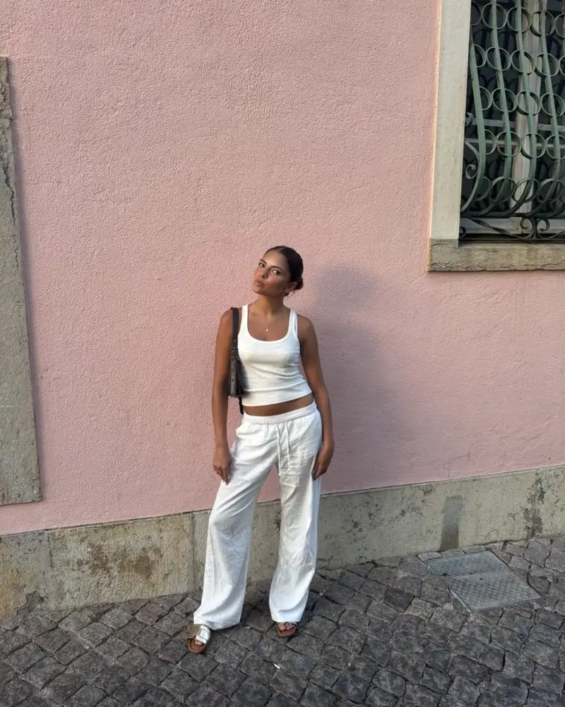 Ribbed Tank & Linen Pants