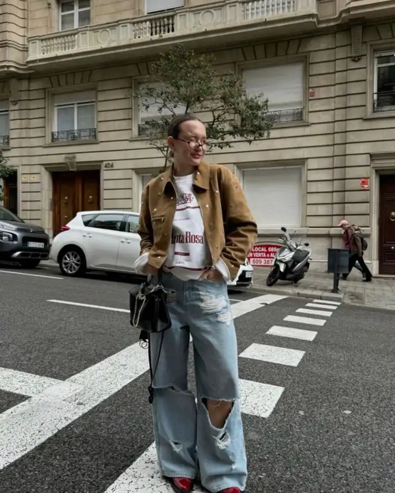 Ripped Jeans With A Longline Tee