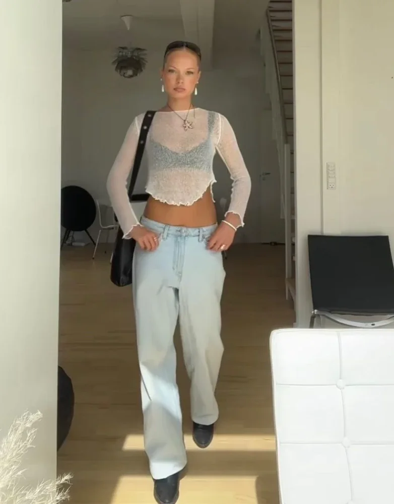 Sheer Knit & Icy Denim
