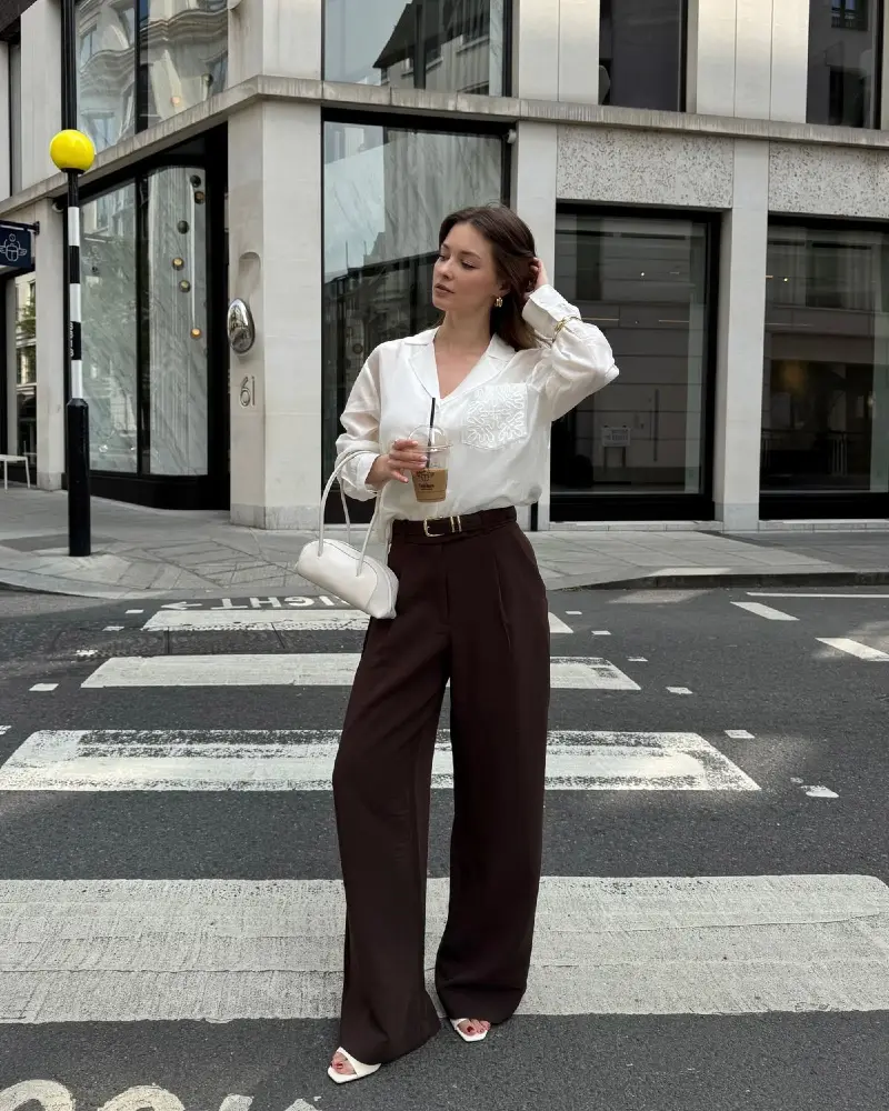 Soft Blouse & Wide-Leg Trousers