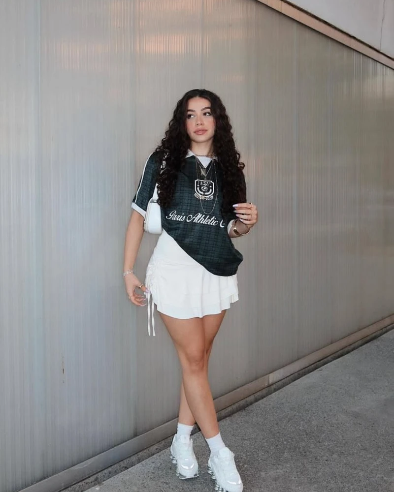 Sporty Polo & Pleated Skirt