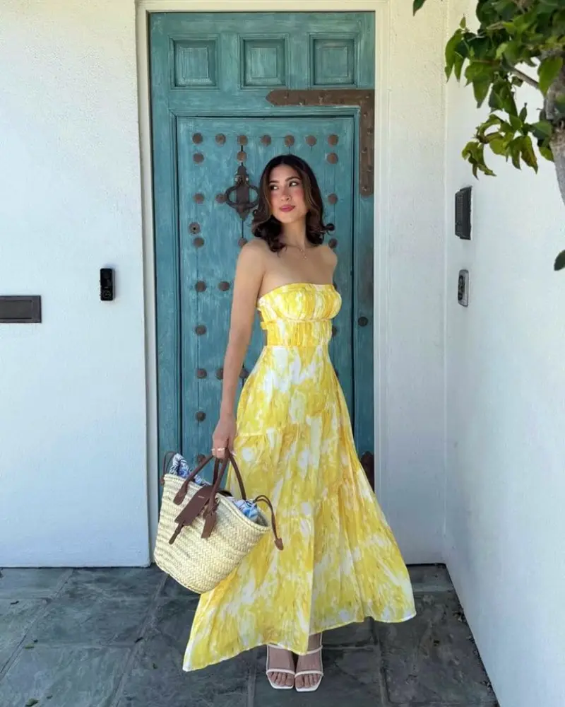 Strapless Tie-Dye Maxi Dress