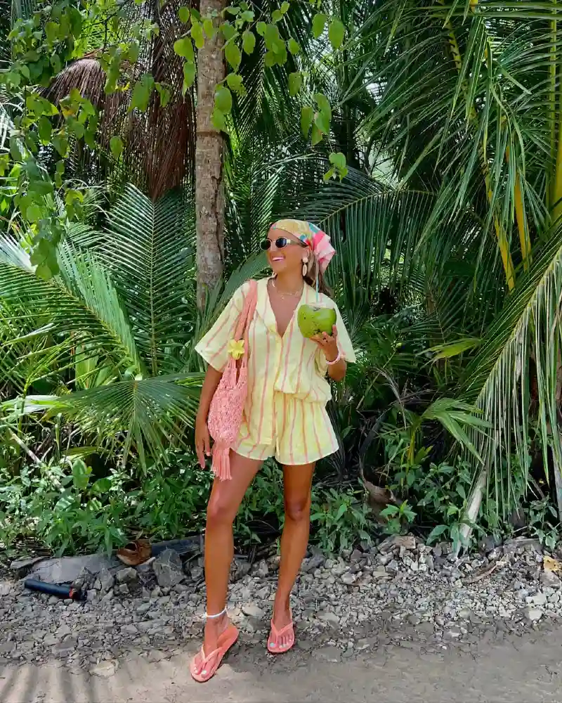 Striped Linen Shirt and Shorts Set