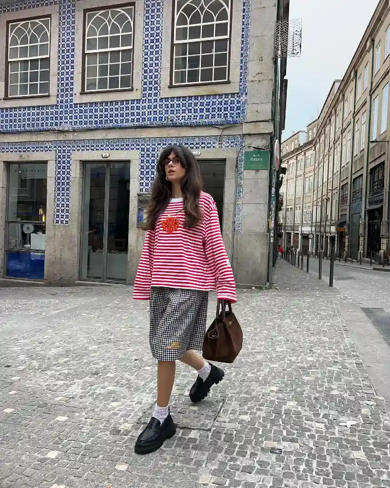 Striped Top + Gingham Shorts