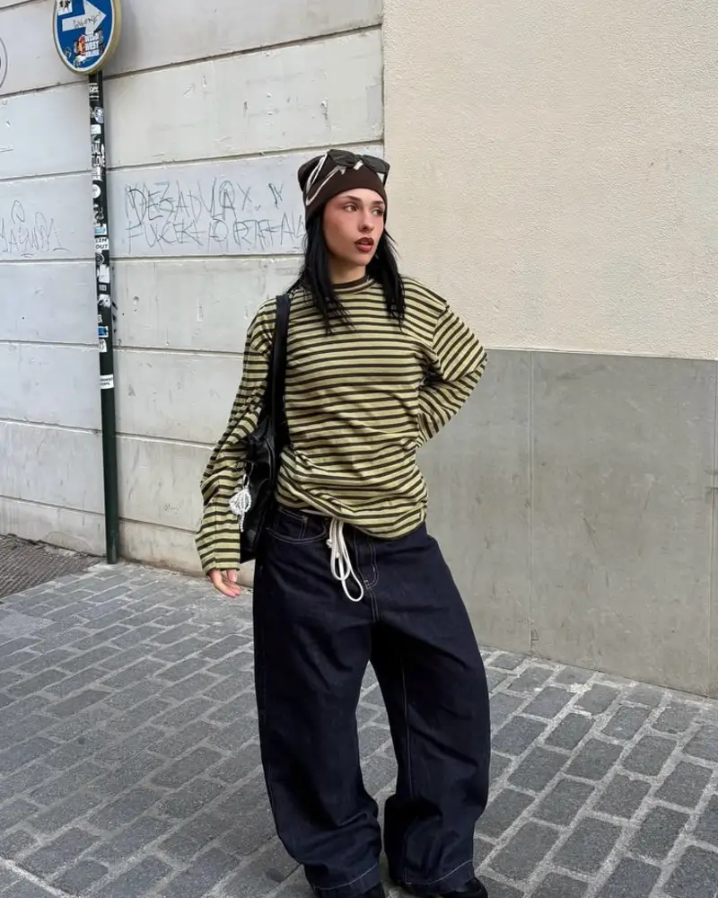Stripes and Slouchy Denim for a Lazy Day Win