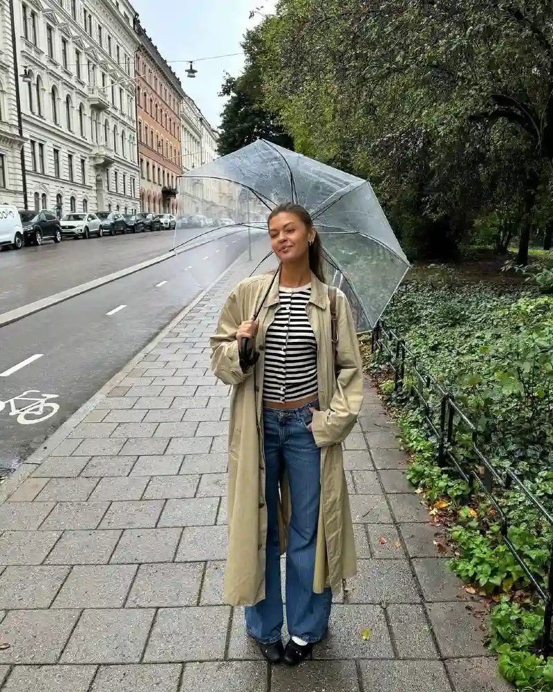 Stripes and Trench on a Bike Lane