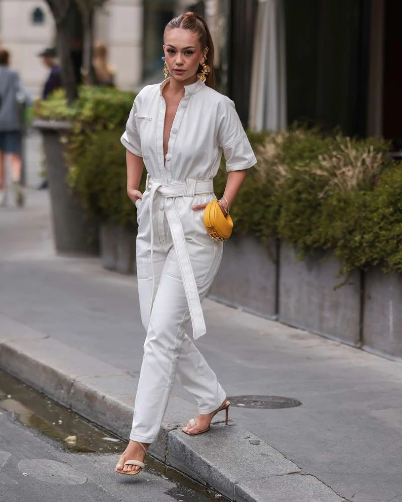 White Belted Jumpsuit