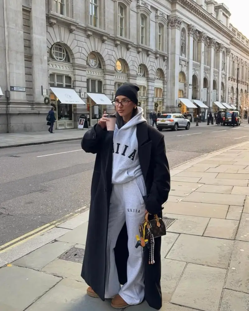  Wool Coat Over Sweatsuit