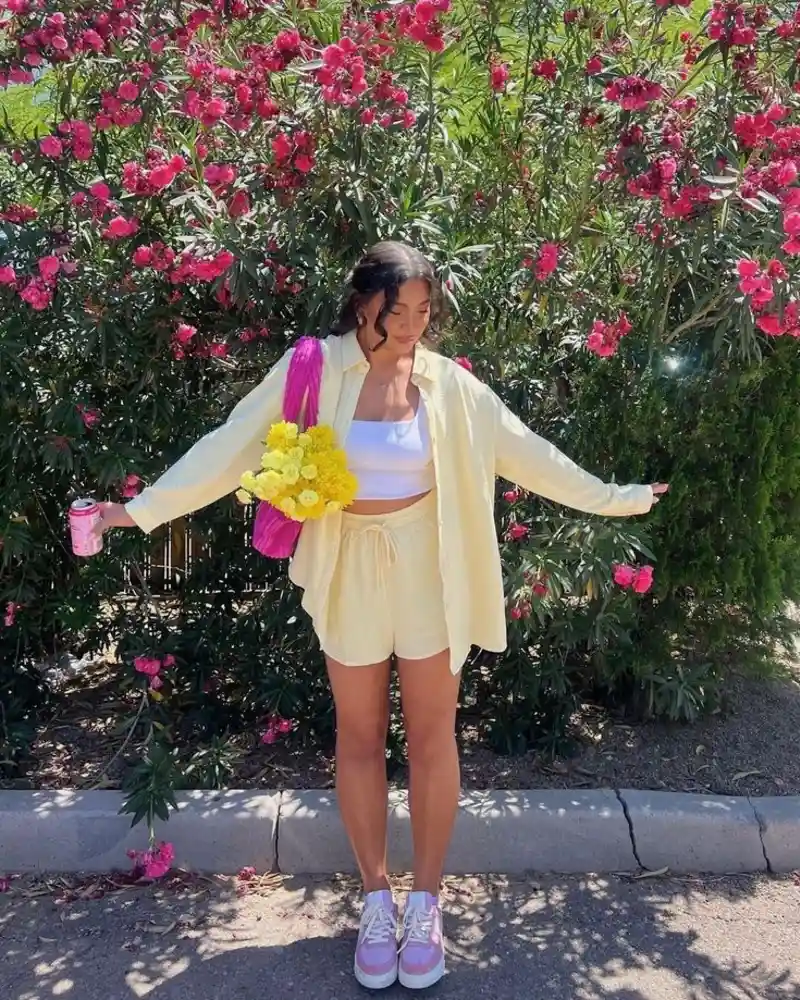 Yellow Set with Floral Backdrop