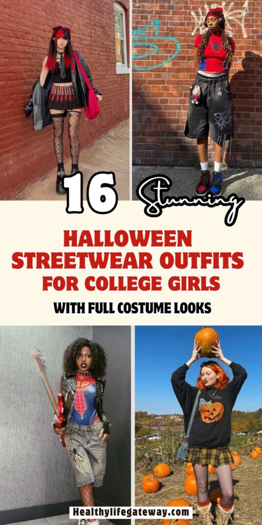 16 Halloween Streetwear Outfits for College Girls with Full Costume Looks